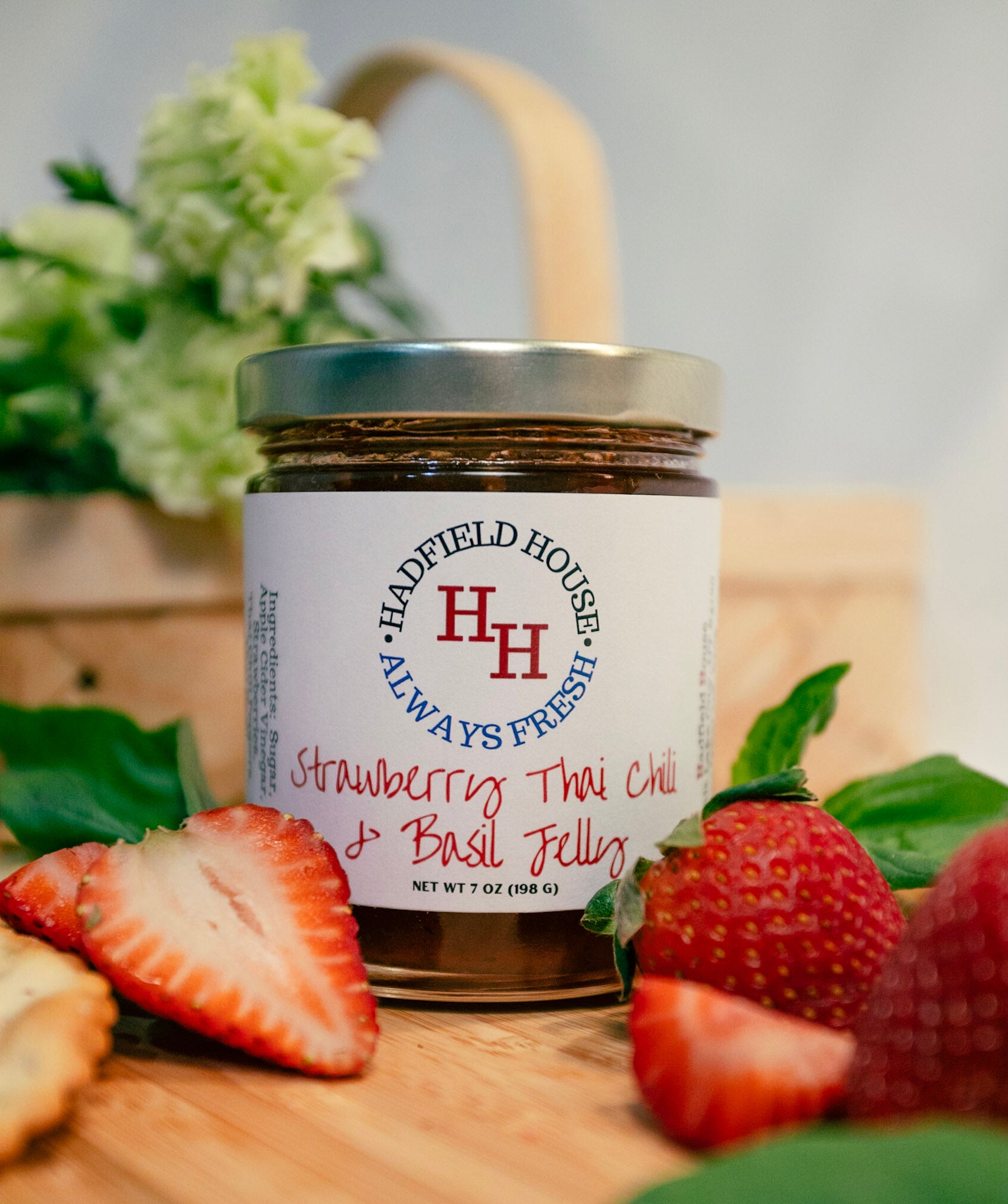 Jelly Strawberry Thai Chili Basil Hadfield House Gourmet Spicy Jelly